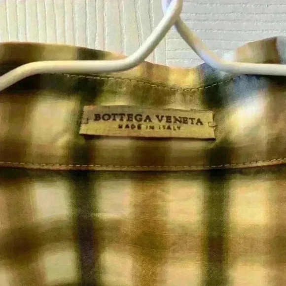 Mens Bottega Veneta S/S Button  Down Canvas Shirt - Picture 2 of 4